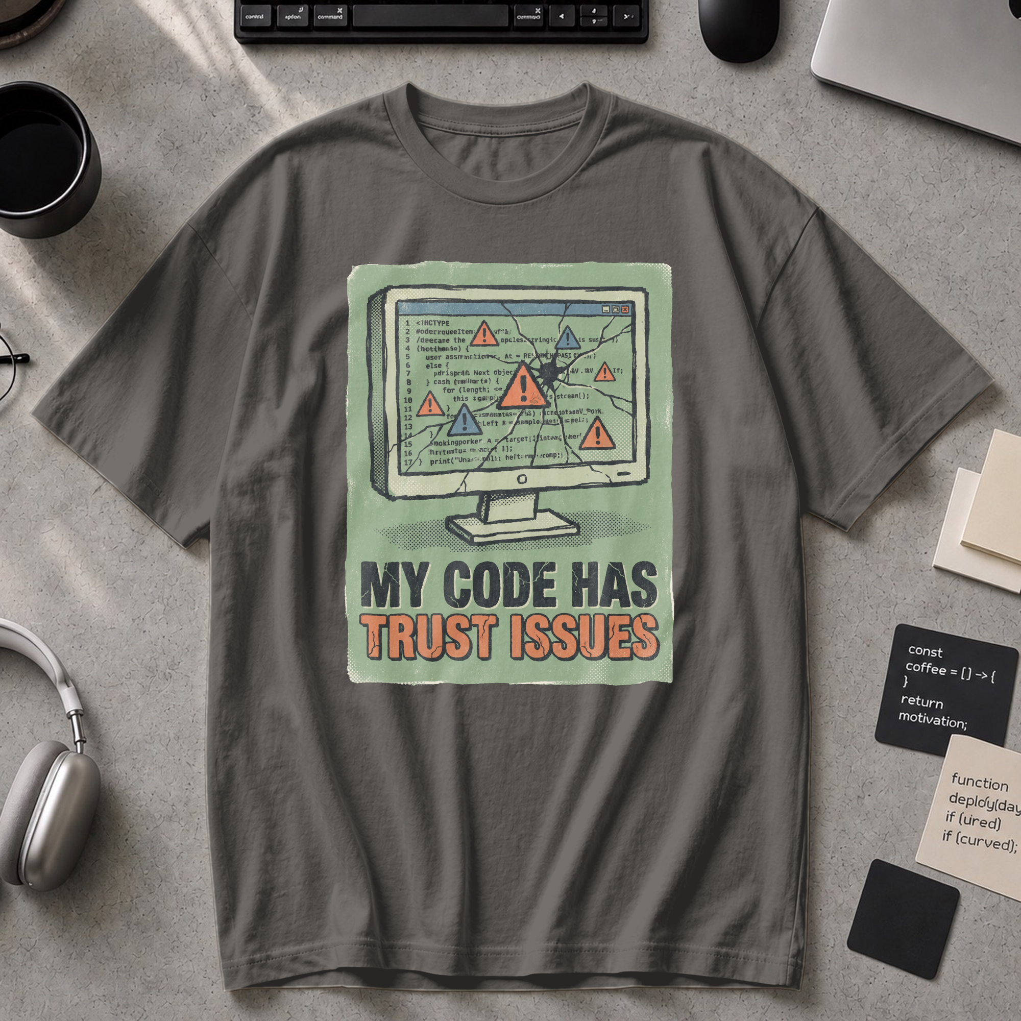 My Code Has Trust Issues Premium Shirt - Pepper