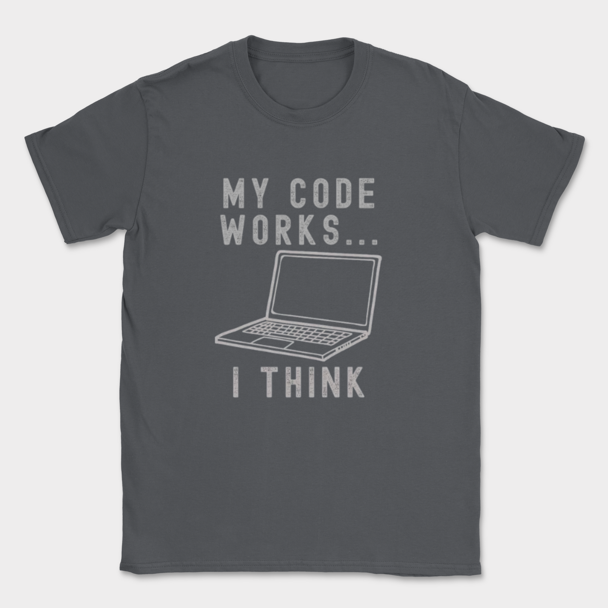 my code works i think shirt — Dark Heather Grey
