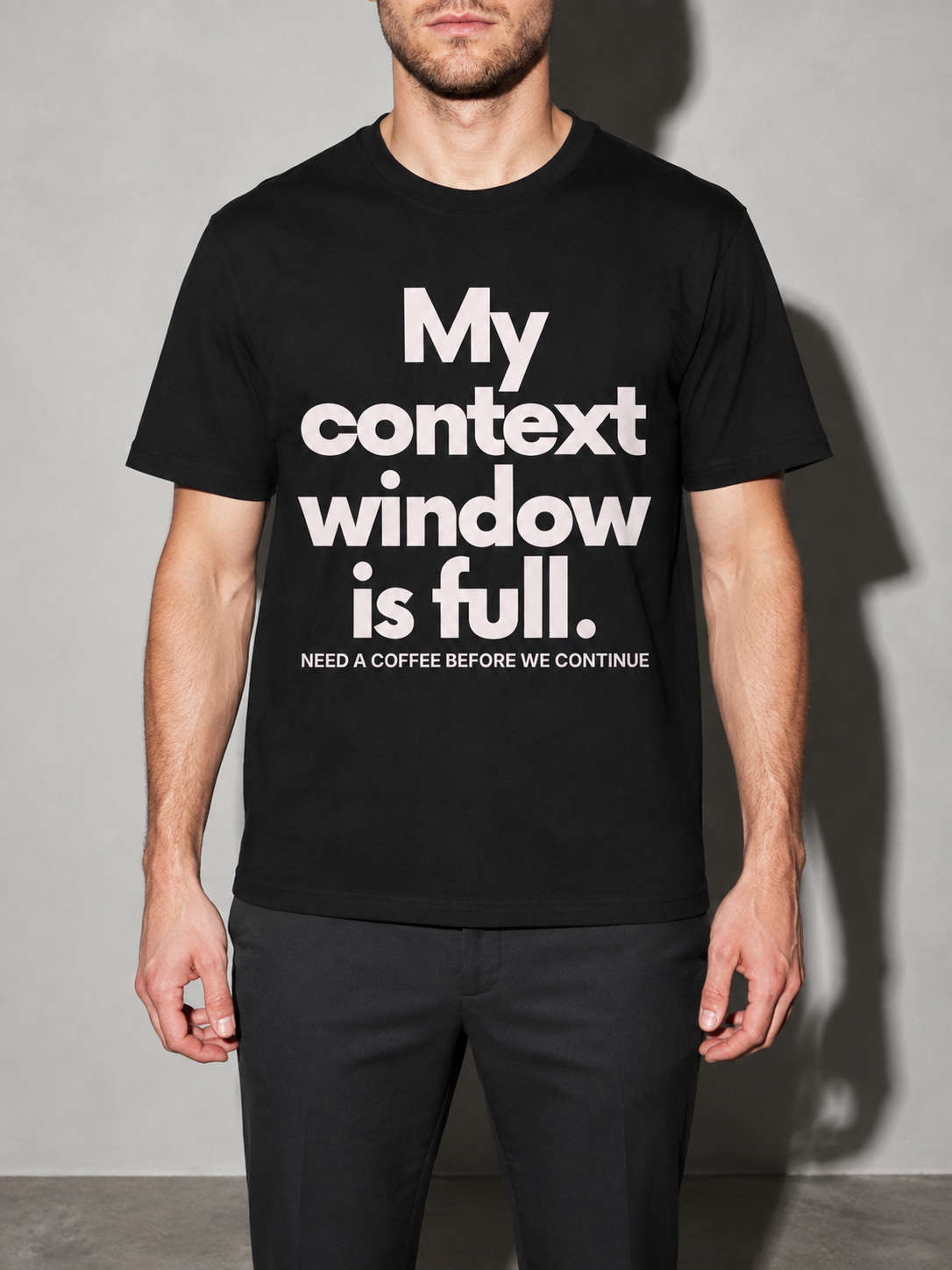 My Context Window Is Full — Black, model close view