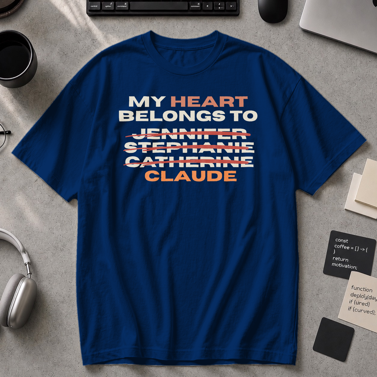 My Heart Belongs To Claude Premium Shirt - True Navy