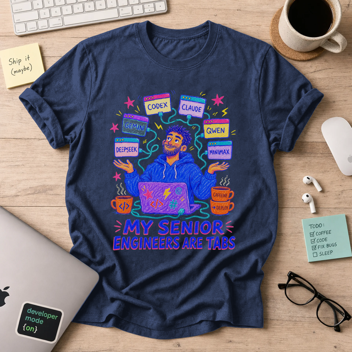 My Senior Engineers Are Tabs Shirt — Navy