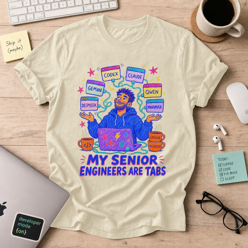 My Senior Engineers Are Tabs Shirt — Natural