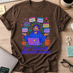 My Senior Engineers Are Tabs Shirt — Dark Chocolate storefront mockup