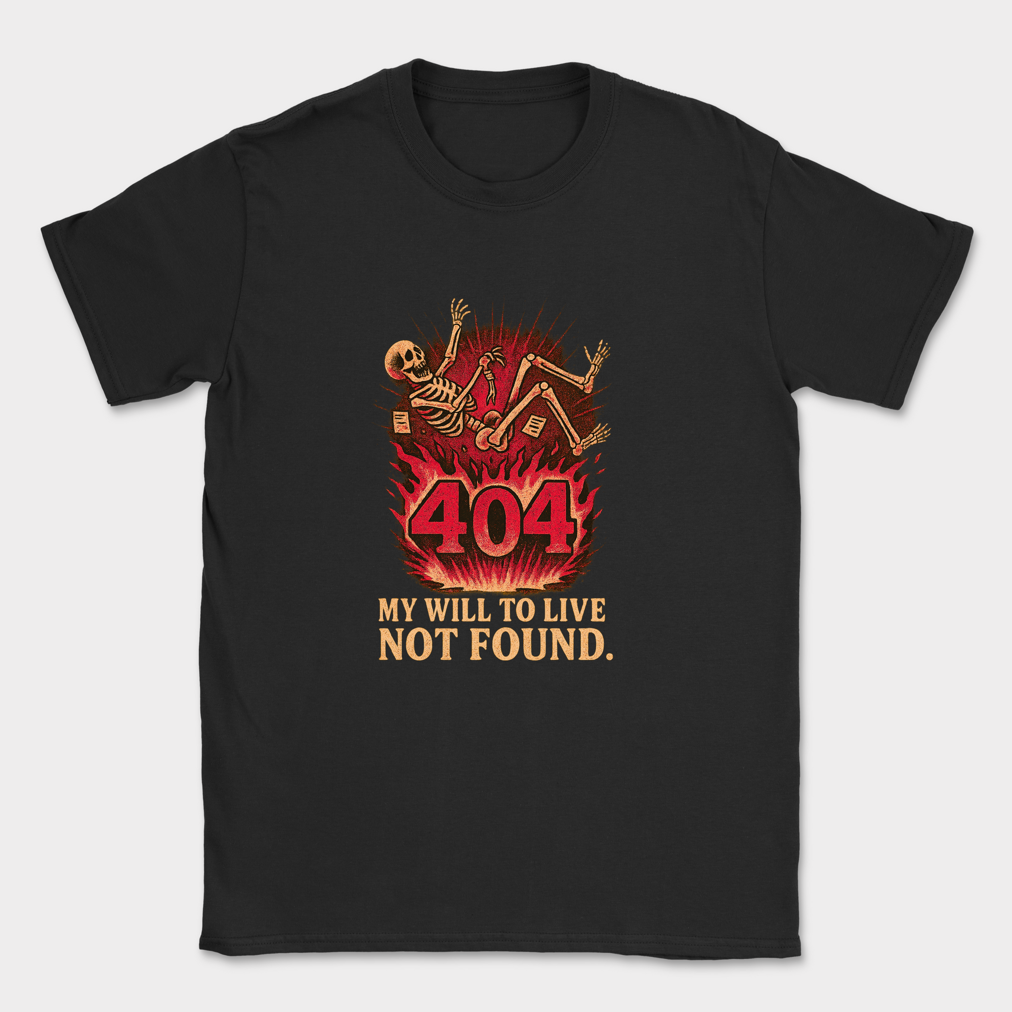 my will to live not found skeleton shirt — Black