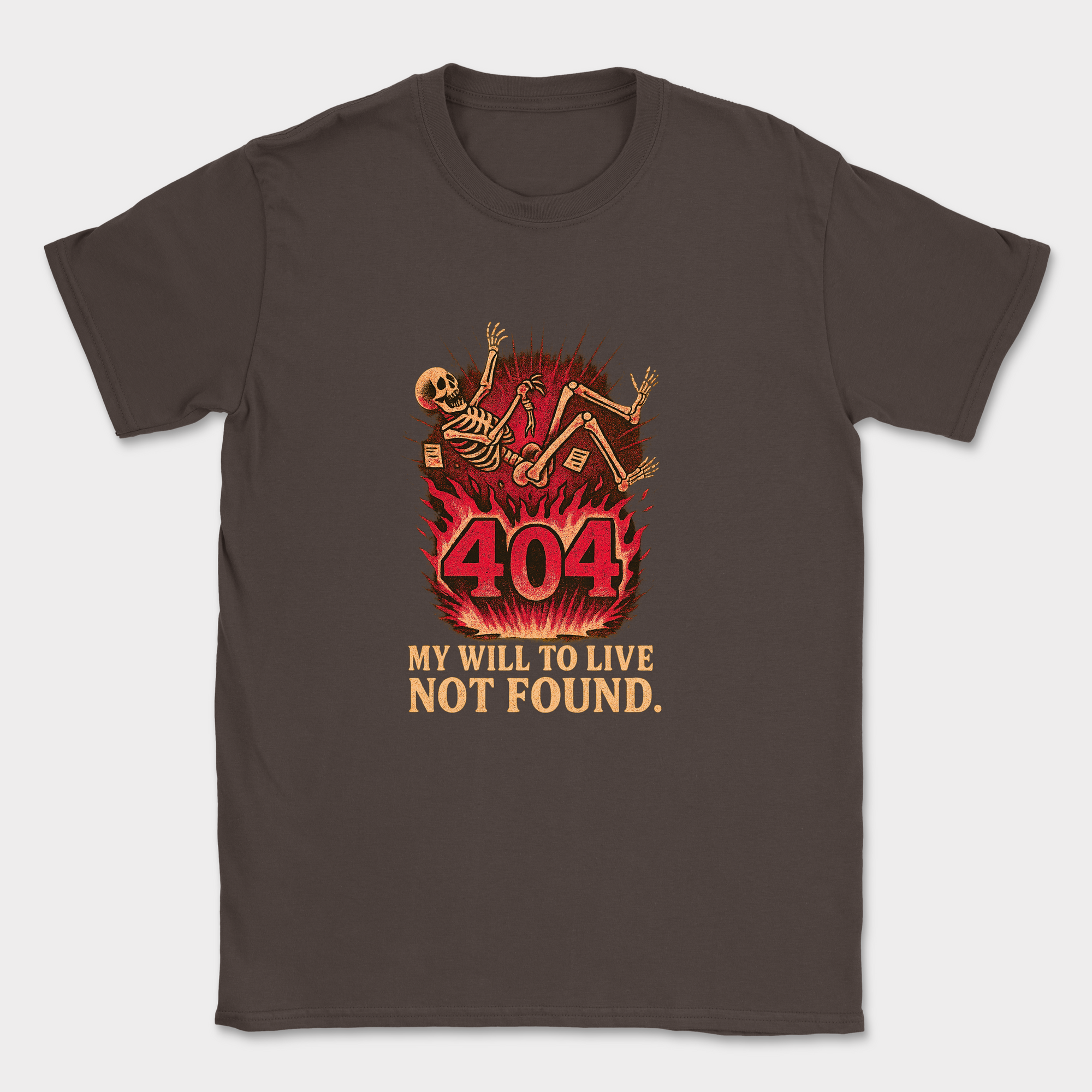 my will to live not found skeleton shirt — Dark Chocolate