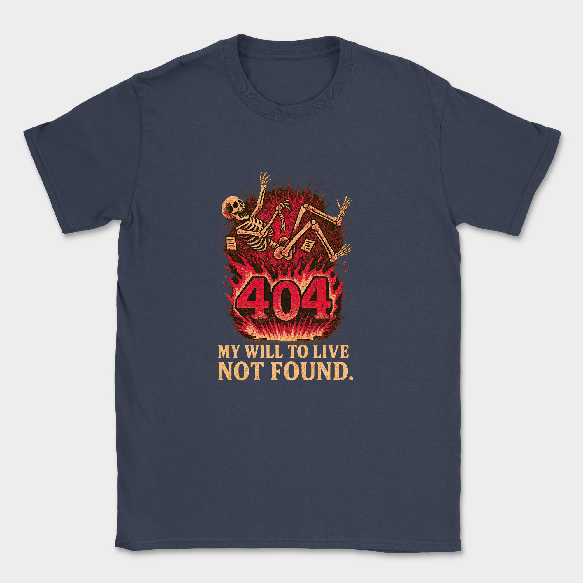 my will to live not found skeleton shirt — Navy