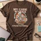 my code works i fear nothing. skeleton shirt - Dark Chocolate
