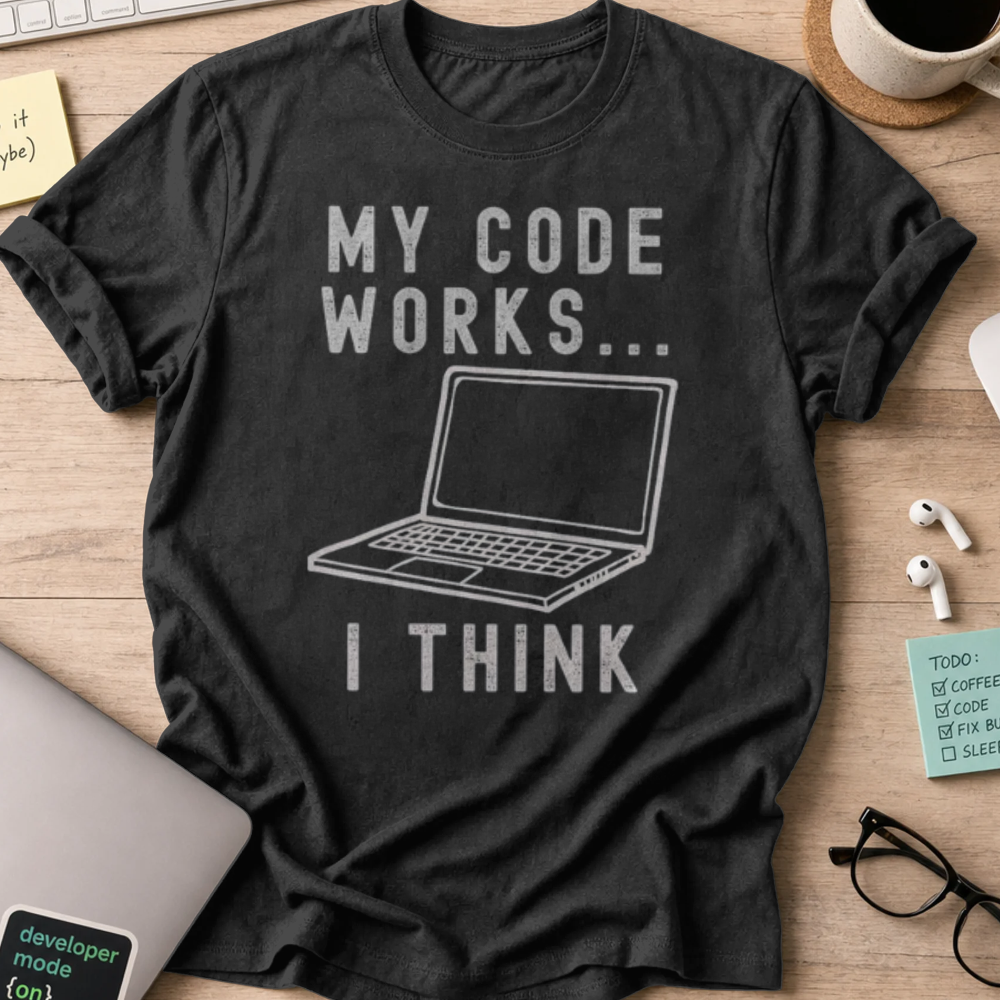 my code works i think shirt - Black