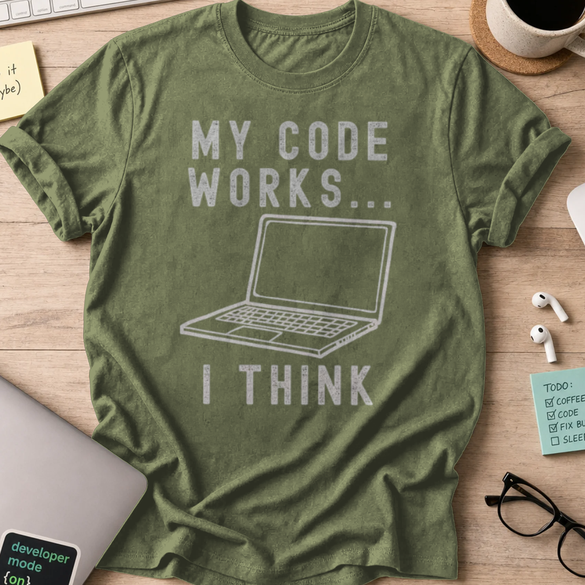 my code works i think shirt - Military Green
