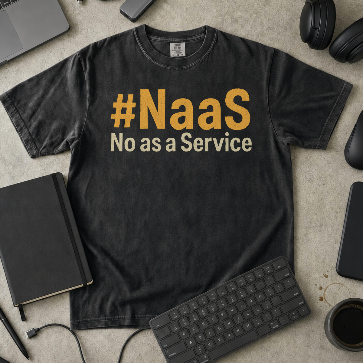 NaaS No As A Service Premium Shirt — black Premium Shirt mock-up