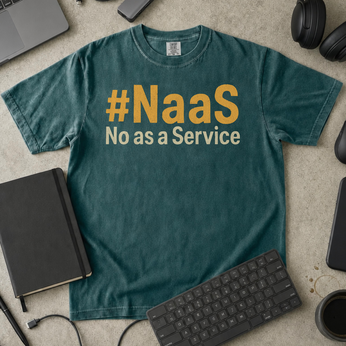 NaaS No As A Service Premium Shirt — blue spruce Premium Shirt mock-up