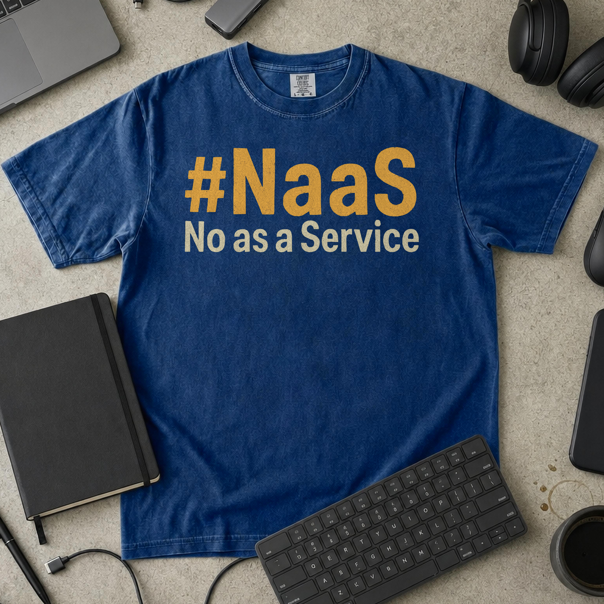 NaaS No As A Service Premium Shirt — true navy Premium Shirt mock-up