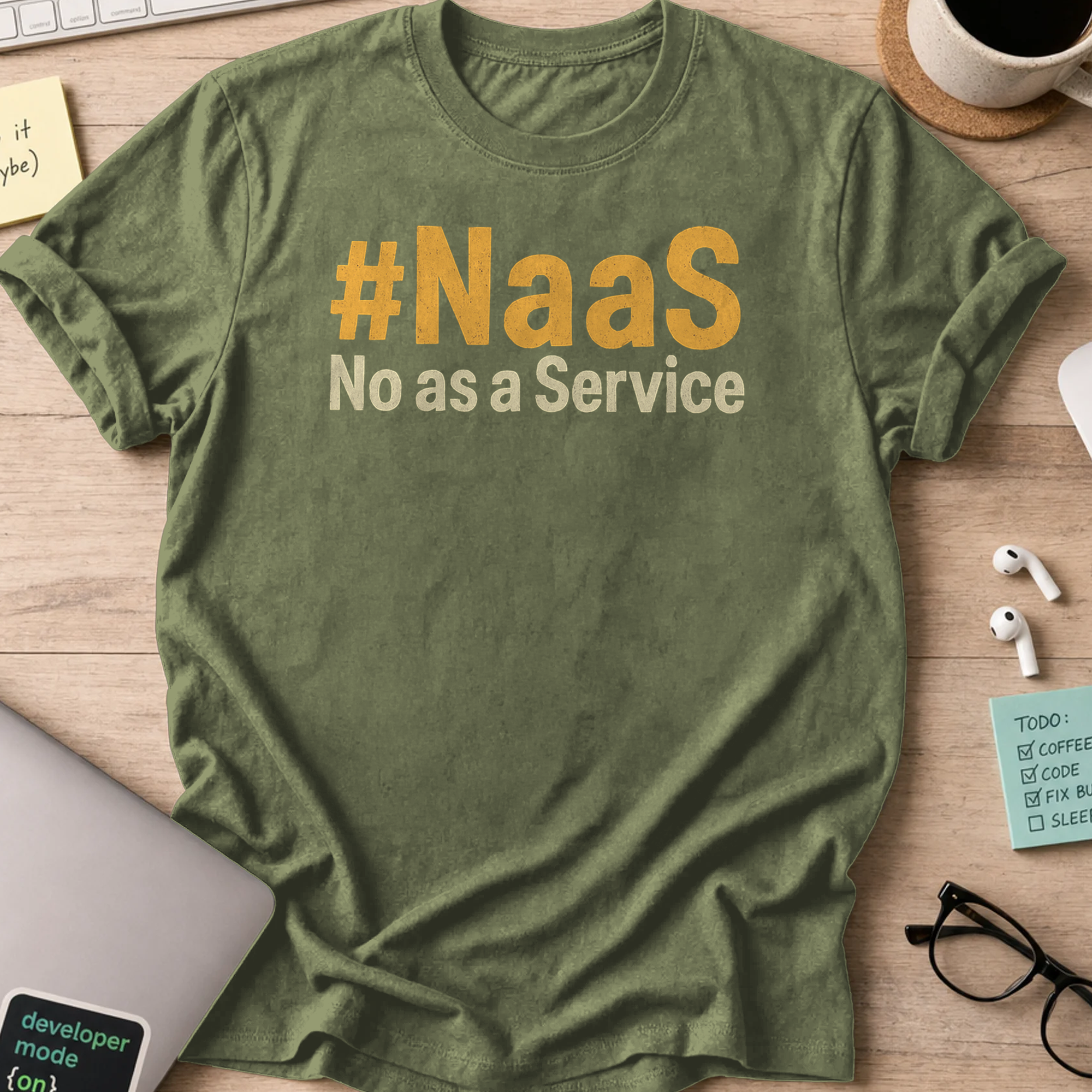 NaaS No As A Service shirt - Military Green