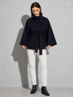 Women's Jacket High Neck Batwing Sleeve