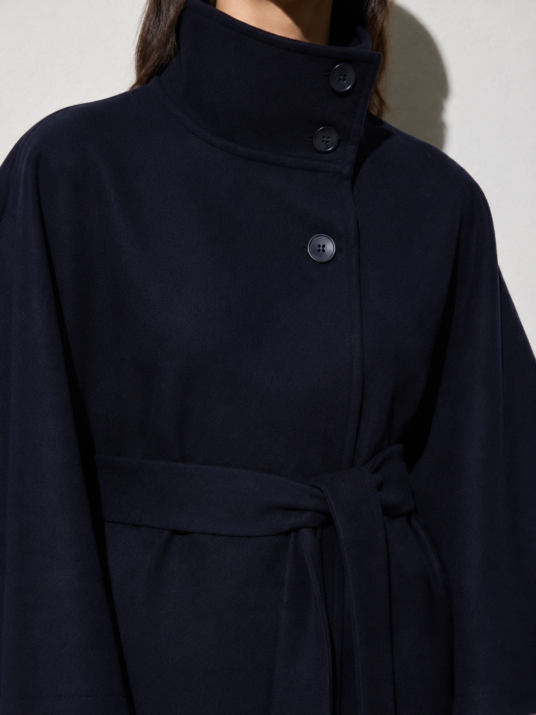 Women's Jacket High Neck Batwing Sleeve