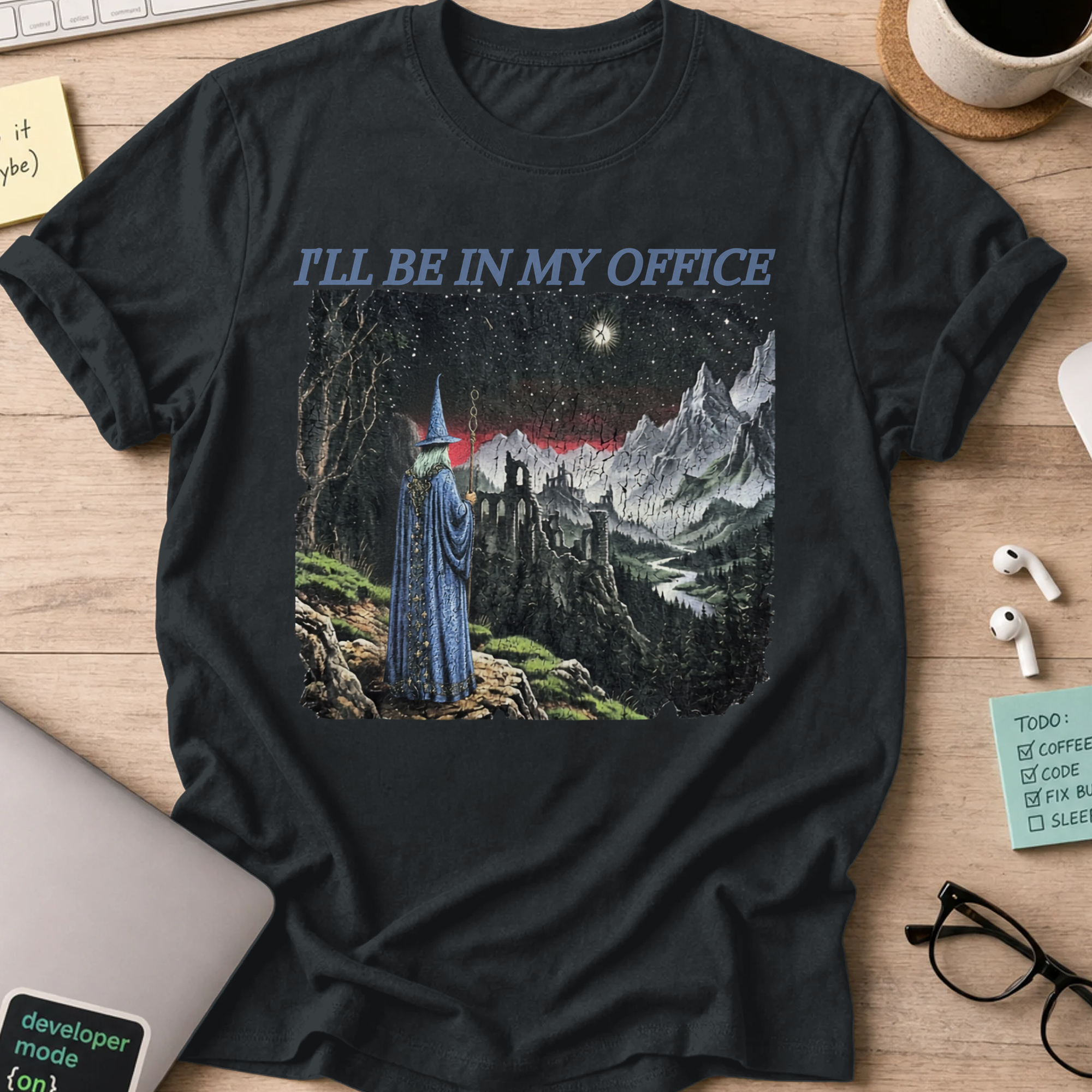 I’ll Be in My Office Shirt - Black mockup