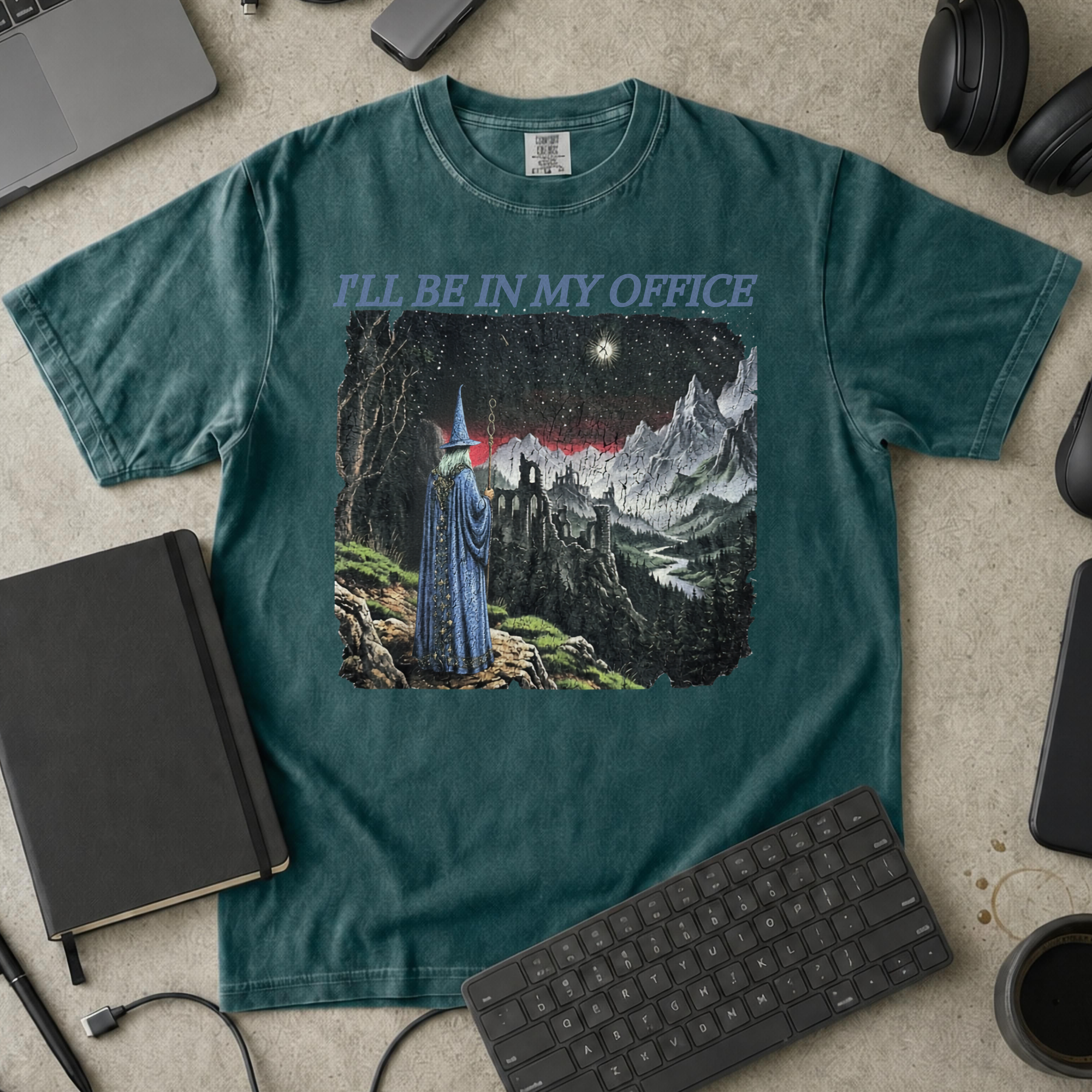 I’ll Be in My Office Premium Shirt - Blue Spruce mockup