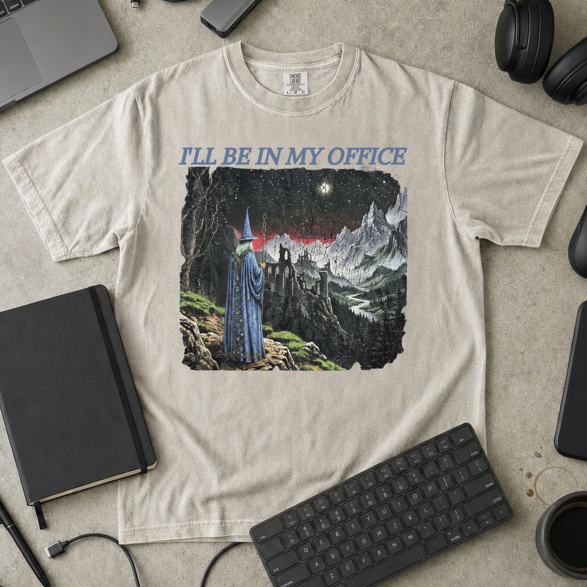 I’ll Be in My Office Premium Shirt - Ivory mockup
