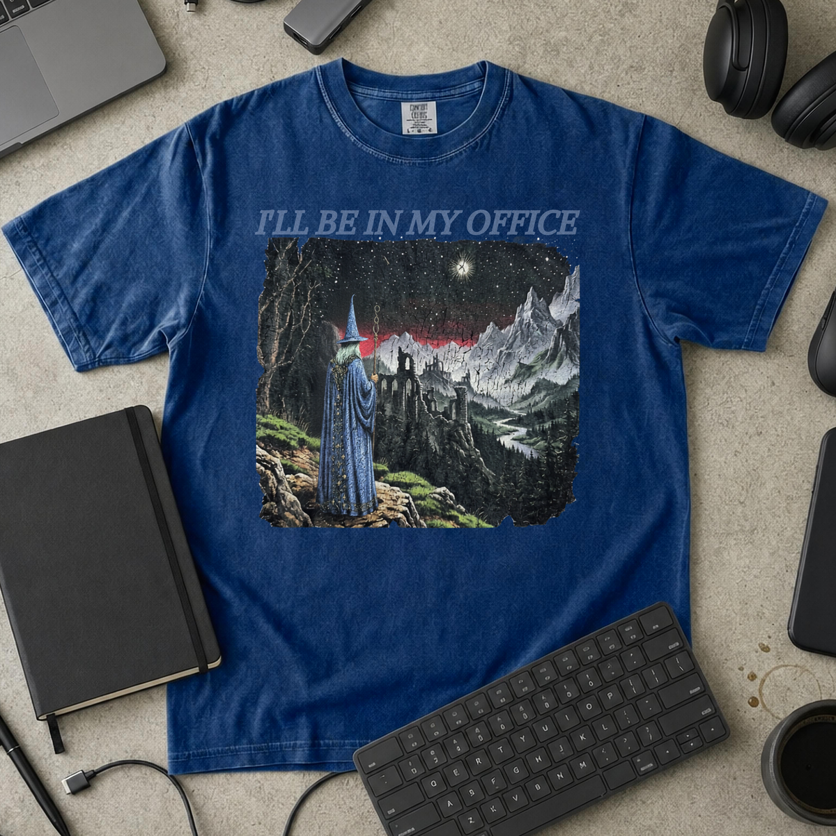 I’ll Be in My Office Premium Shirt - True Navy mockup