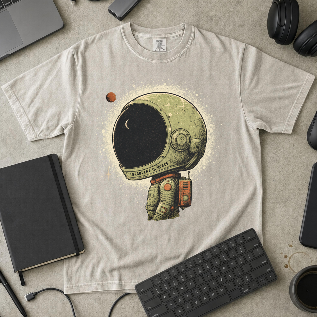 Introvert in Space Premium Shirt - Ivory mockup