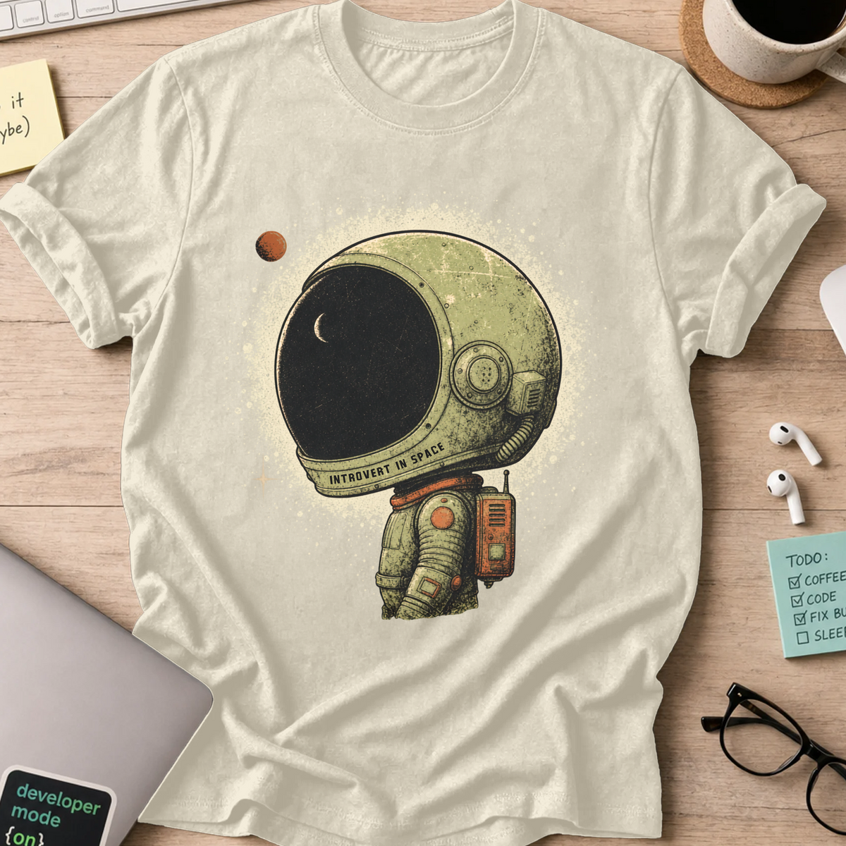 Introvert in Space Shirt - Natural mockup