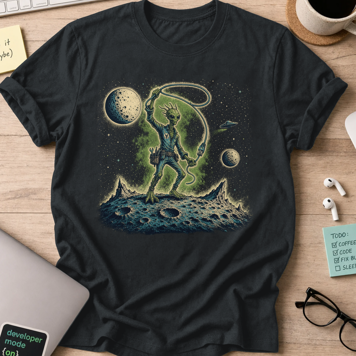 Moon Explorer Shirt - Black mockup