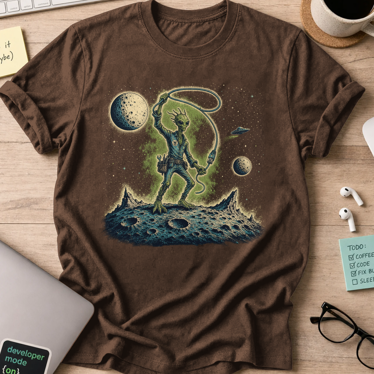 Moon Explorer Shirt - Dark Chocolate mockup
