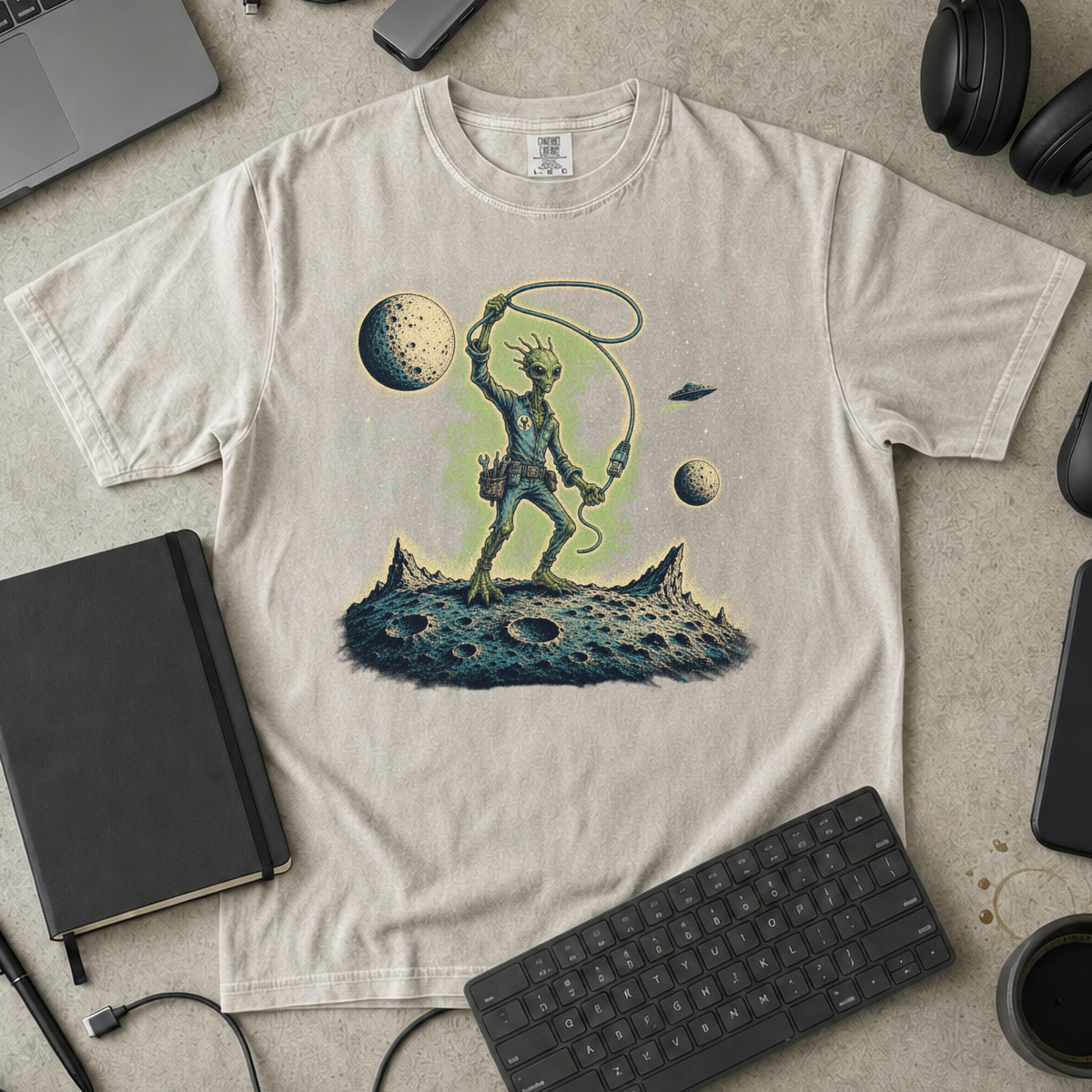 Moon Explorer Premium Shirt - Ivory mockup