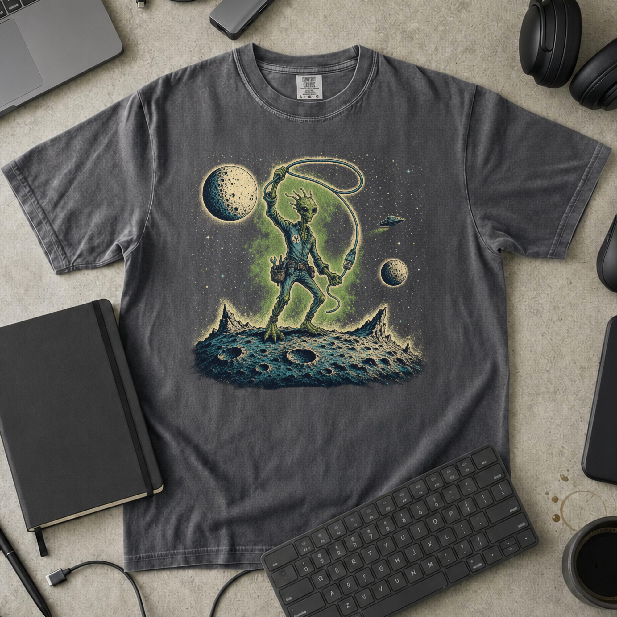 Moon Explorer Premium Shirt - Pepper mockup