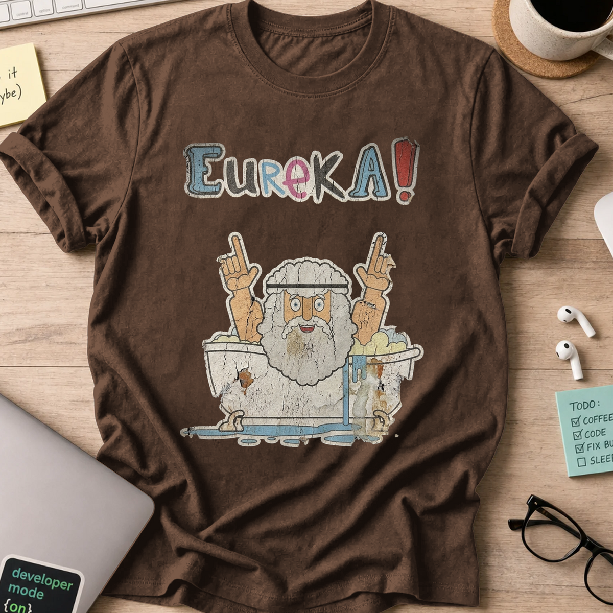 Eureka Shirt - Dark Chocolate mockup