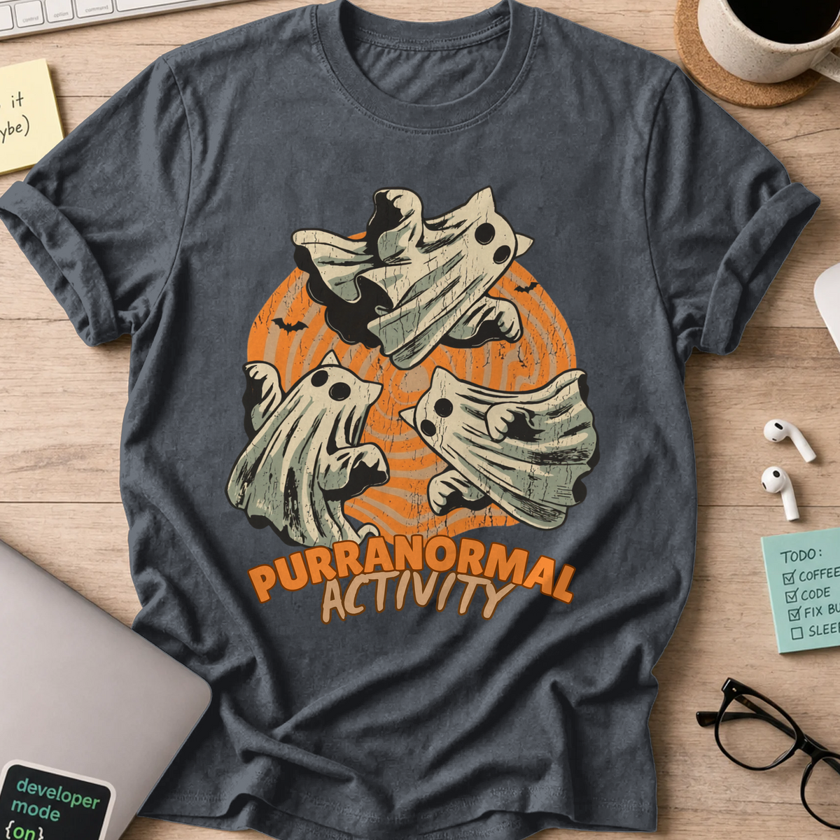 Purranormal Activity Shirt - Dark Heather mockup