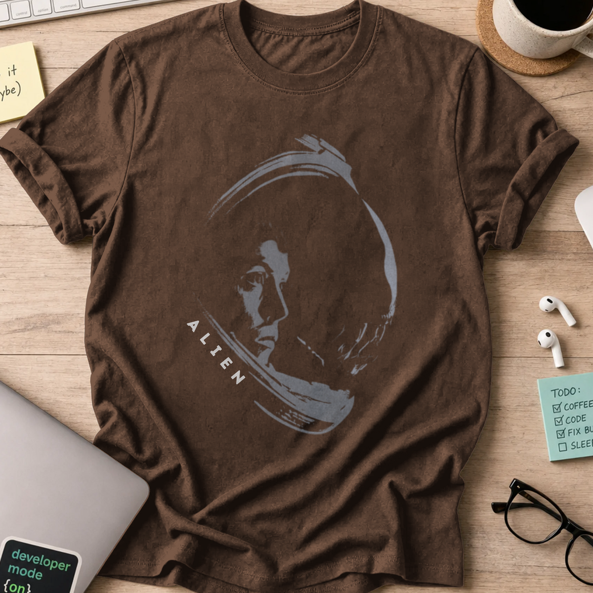 Alien Encounter Shirt - Dark Chocolate mockup