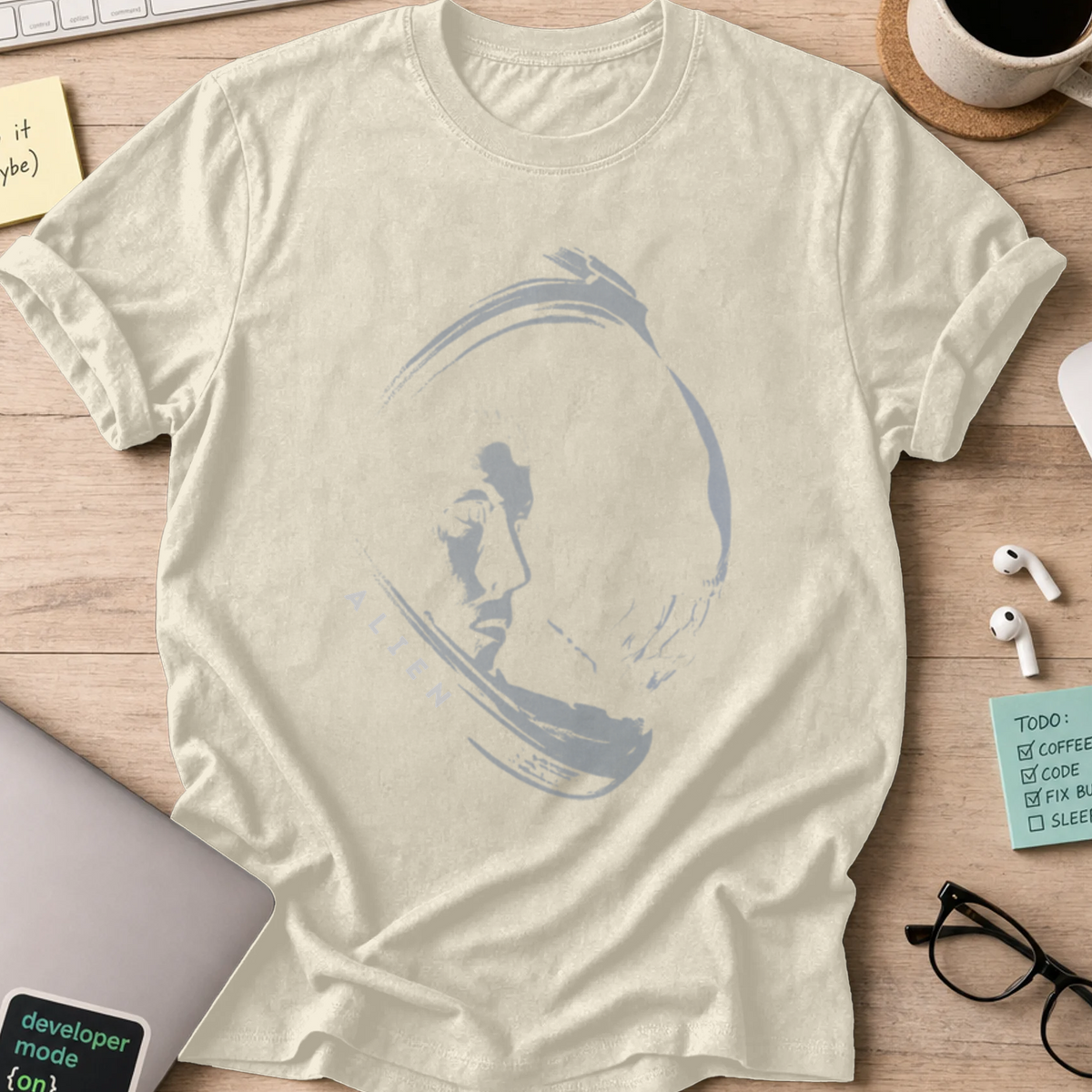 Alien Encounter Shirt - Natural mockup