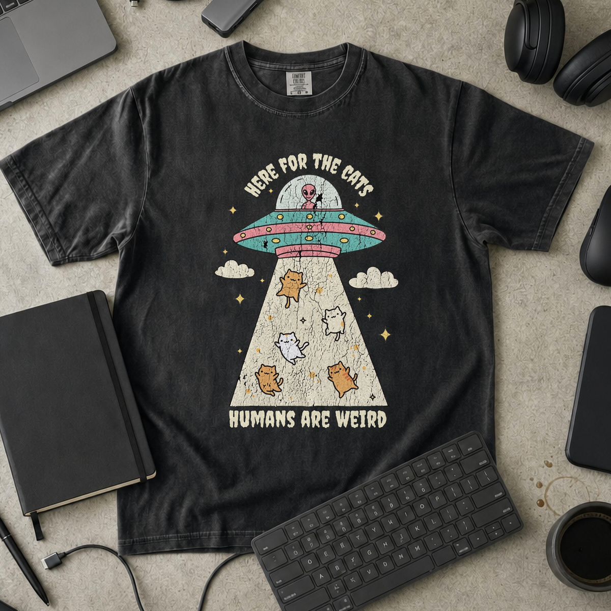 Humans Are Weird Premium Shirt - Black mockup