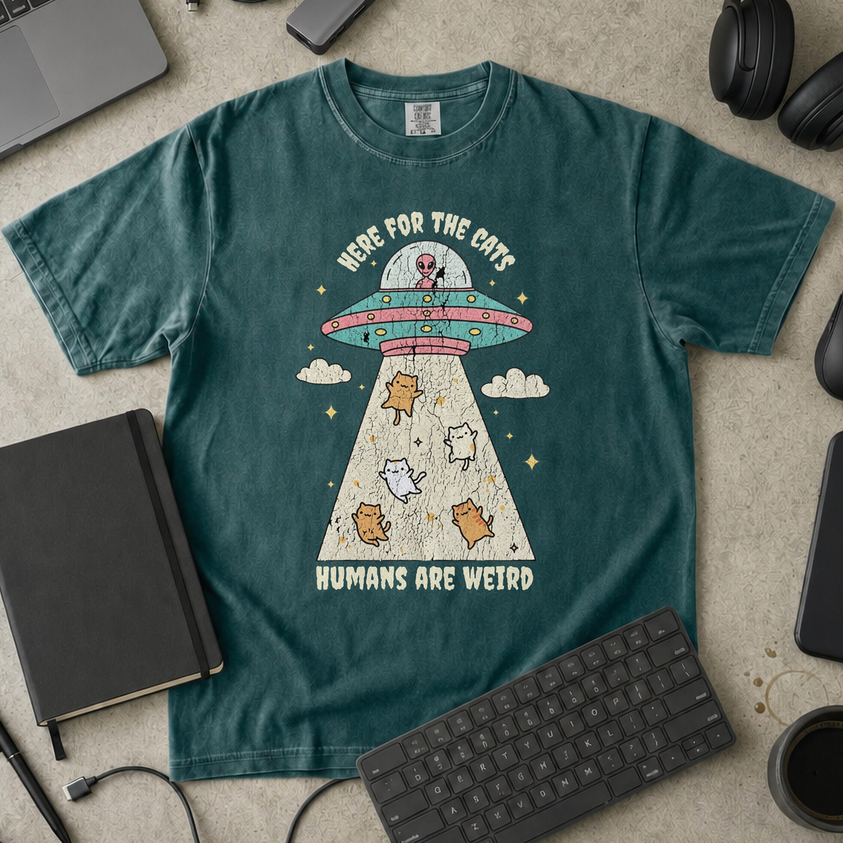 Humans Are Weird Premium Shirt - Blue Spruce mockup
