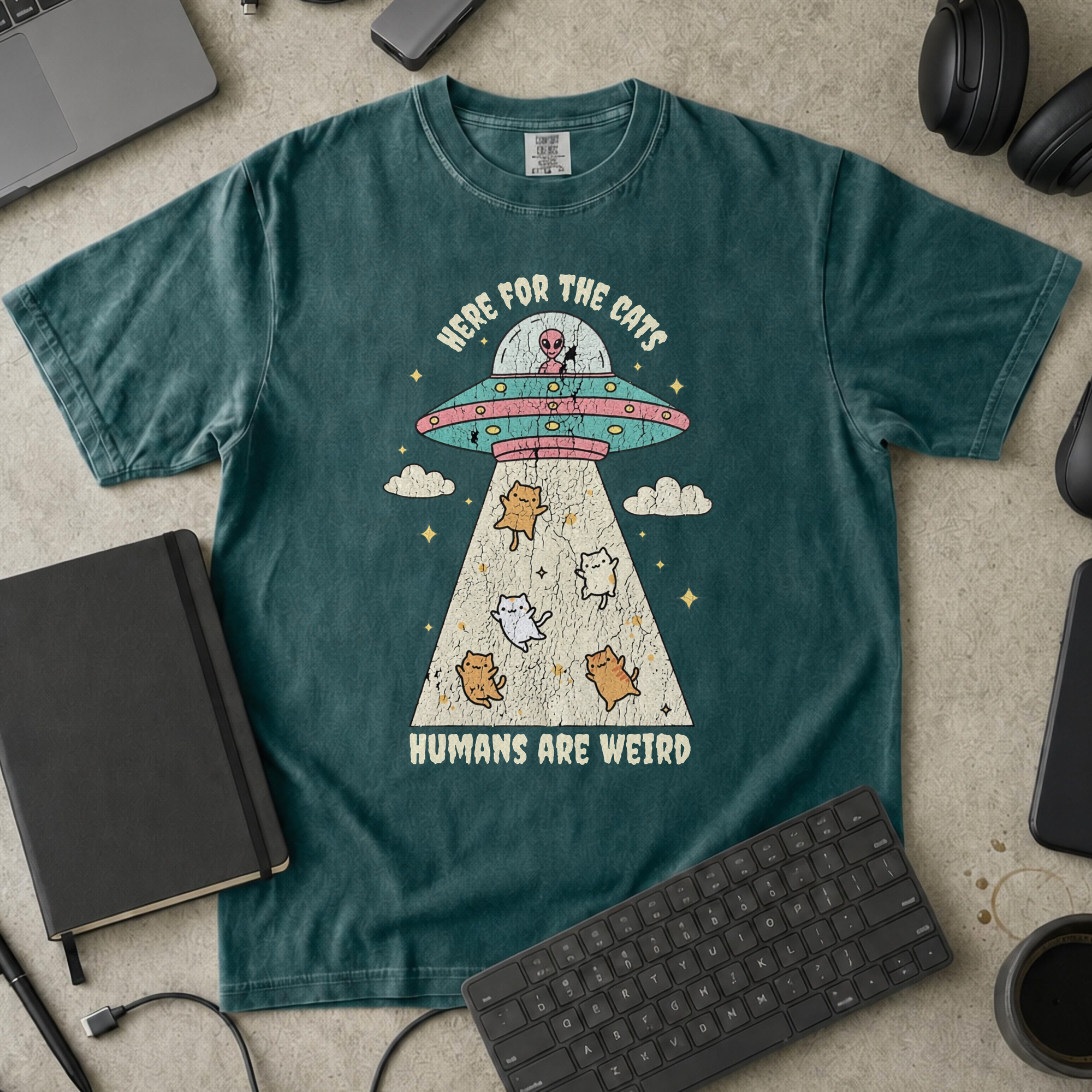 Humans Are Weird Premium Shirt - Blue Spruce mockup