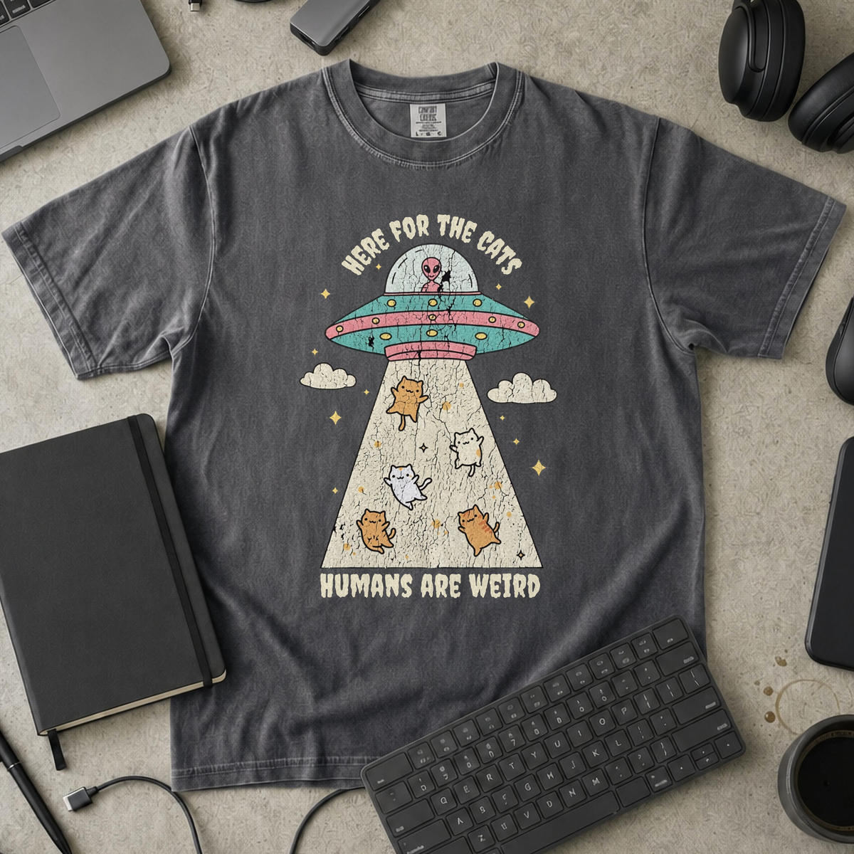 Humans Are Weird Premium Shirt - Pepper mockup