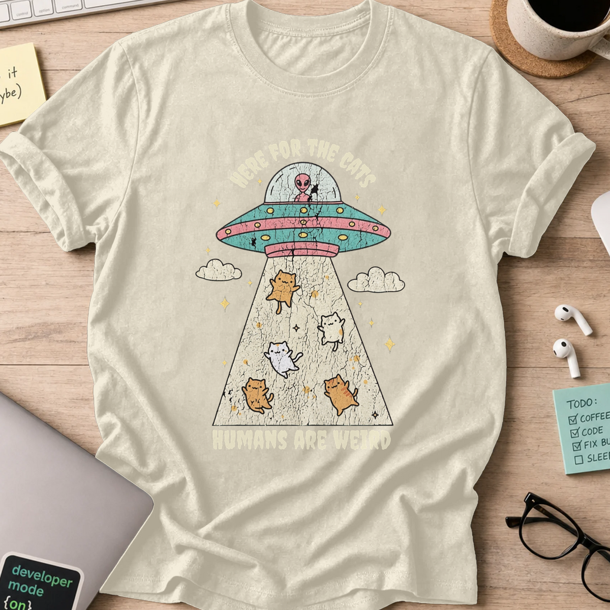 Humans Are Weird Shirt - Natural mockup