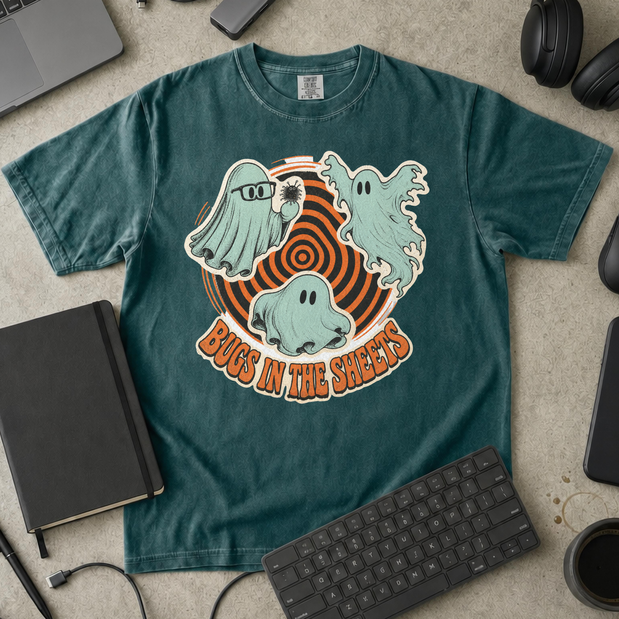 Bugs in the Sheets Premium Shirt - Blue Spruce mockup