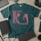 Eat Your Protein Premium Shirt - Blue Spruce mockup