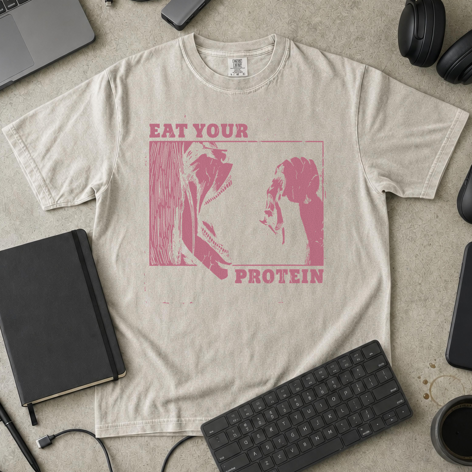 Eat Your Protein Premium Shirt - Ivory mockup