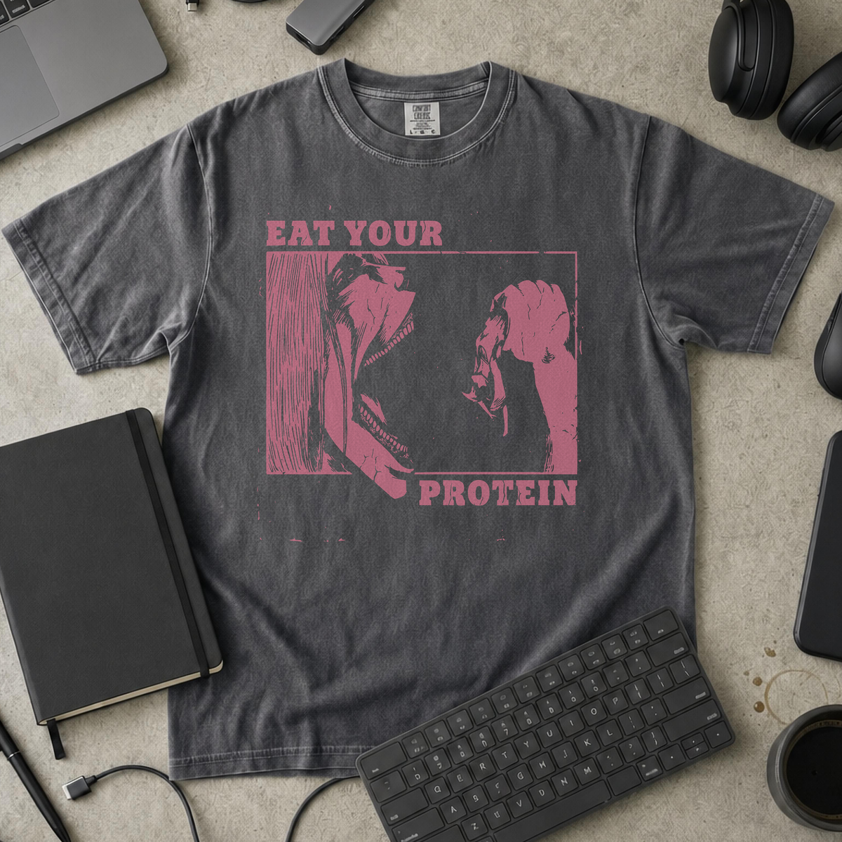 Eat Your Protein Premium Shirt - Pepper mockup
