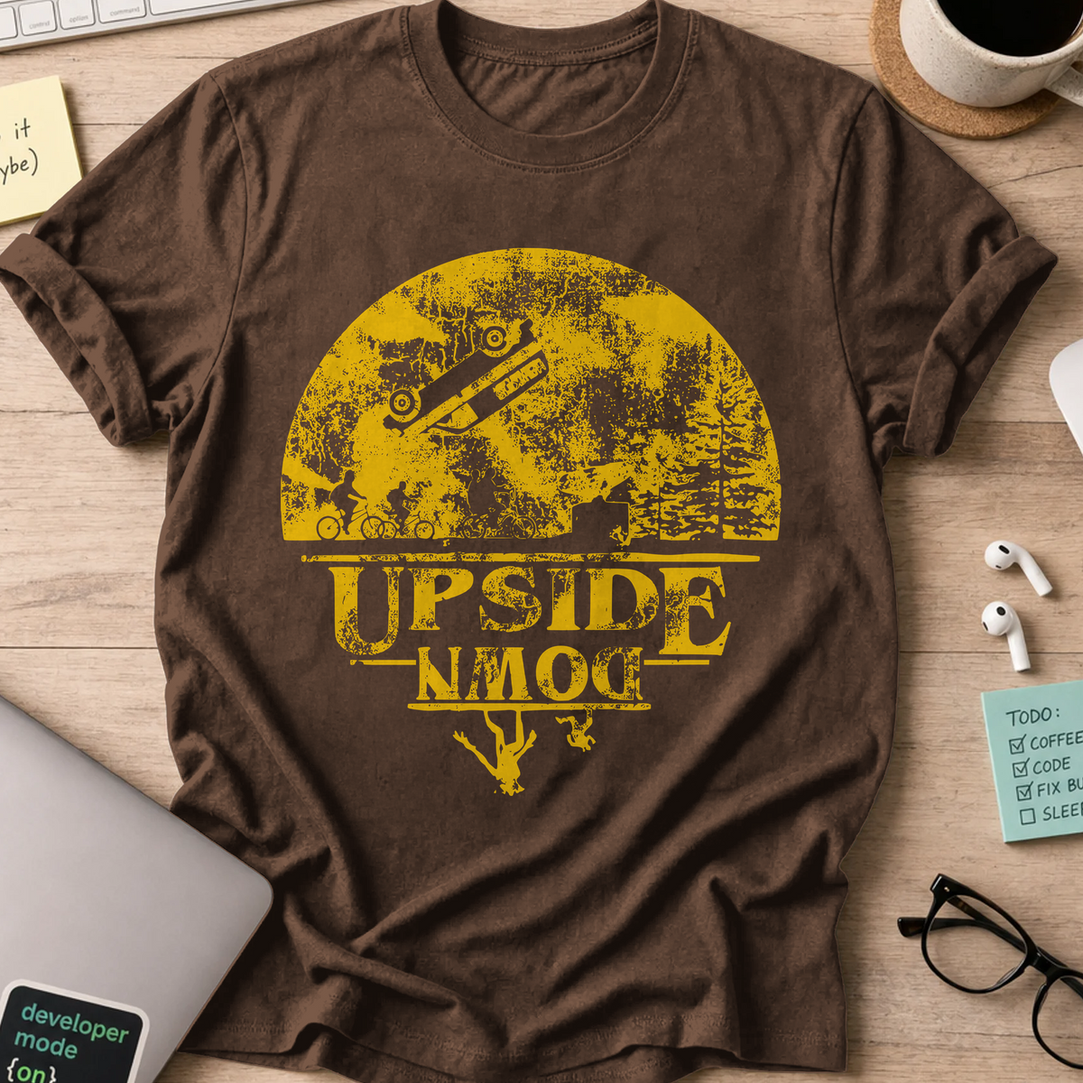 Upside Moon Shirt - Dark Chocolate mockup