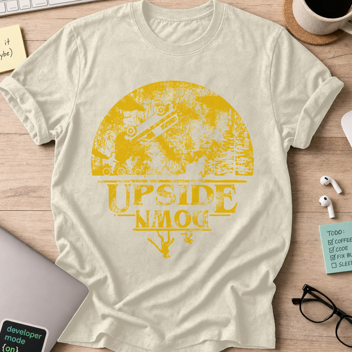 Upside Moon Shirt - Natural mockup