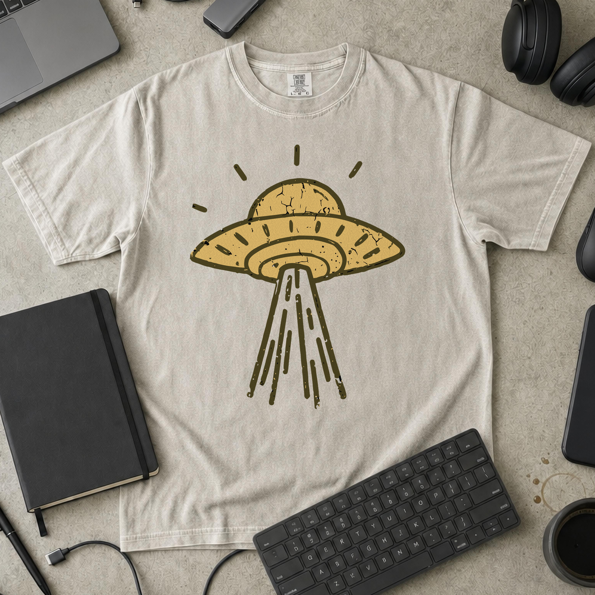 UFO Landing Premium Shirt - Ivory mockup