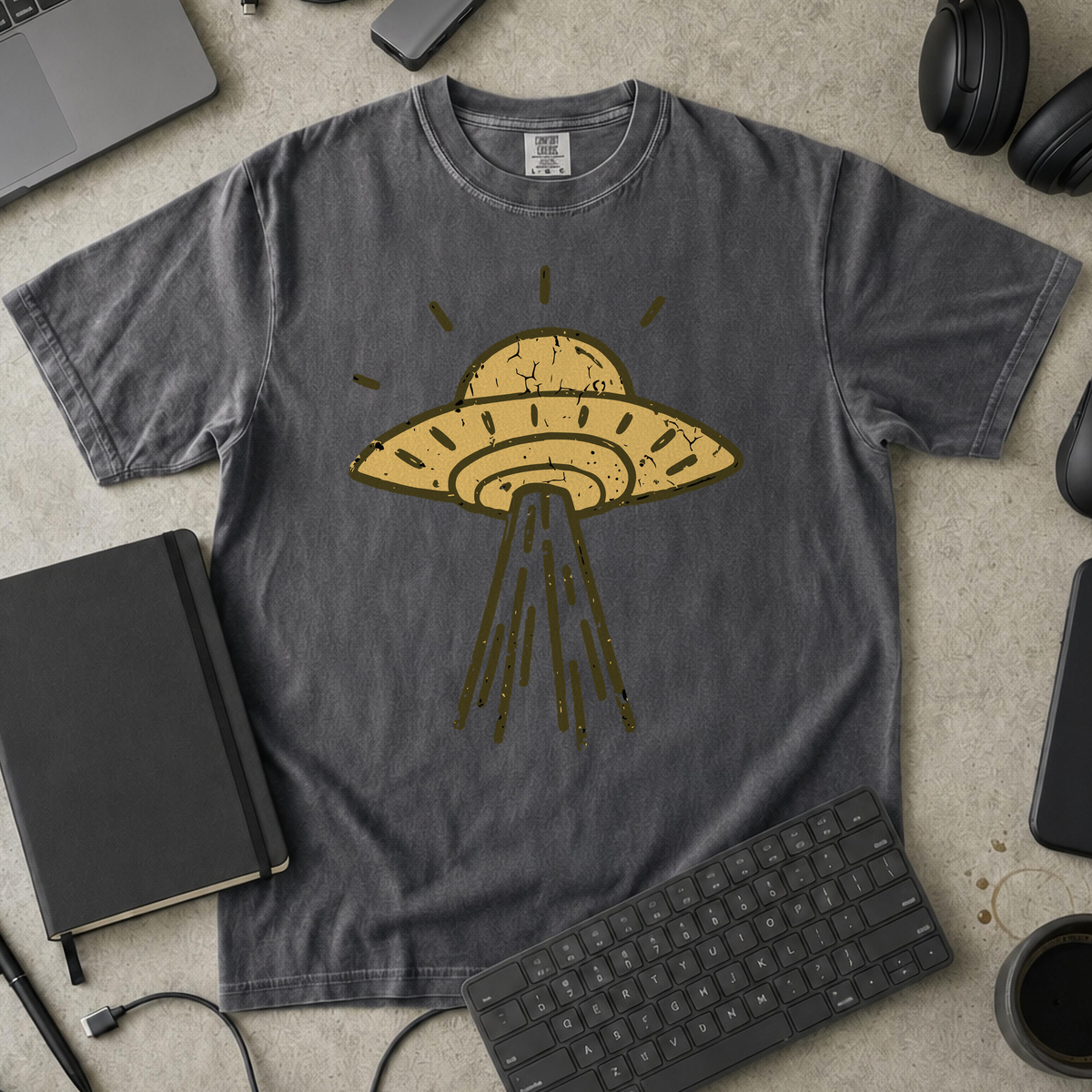 UFO Landing Premium Shirt - Pepper mockup