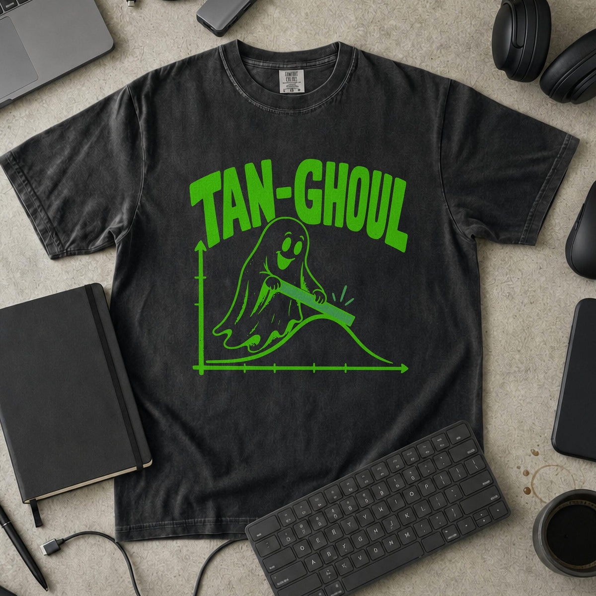 Tan-Ghoul Premium Shirt - Black mockup
