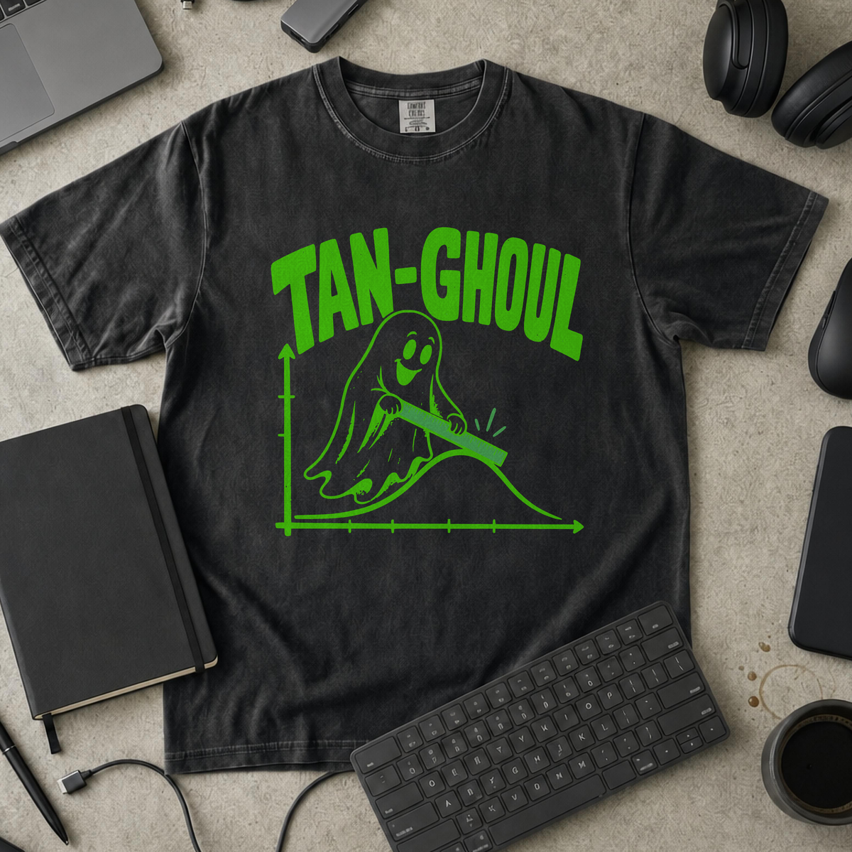Tan-Ghoul Premium Shirt - Black mockup