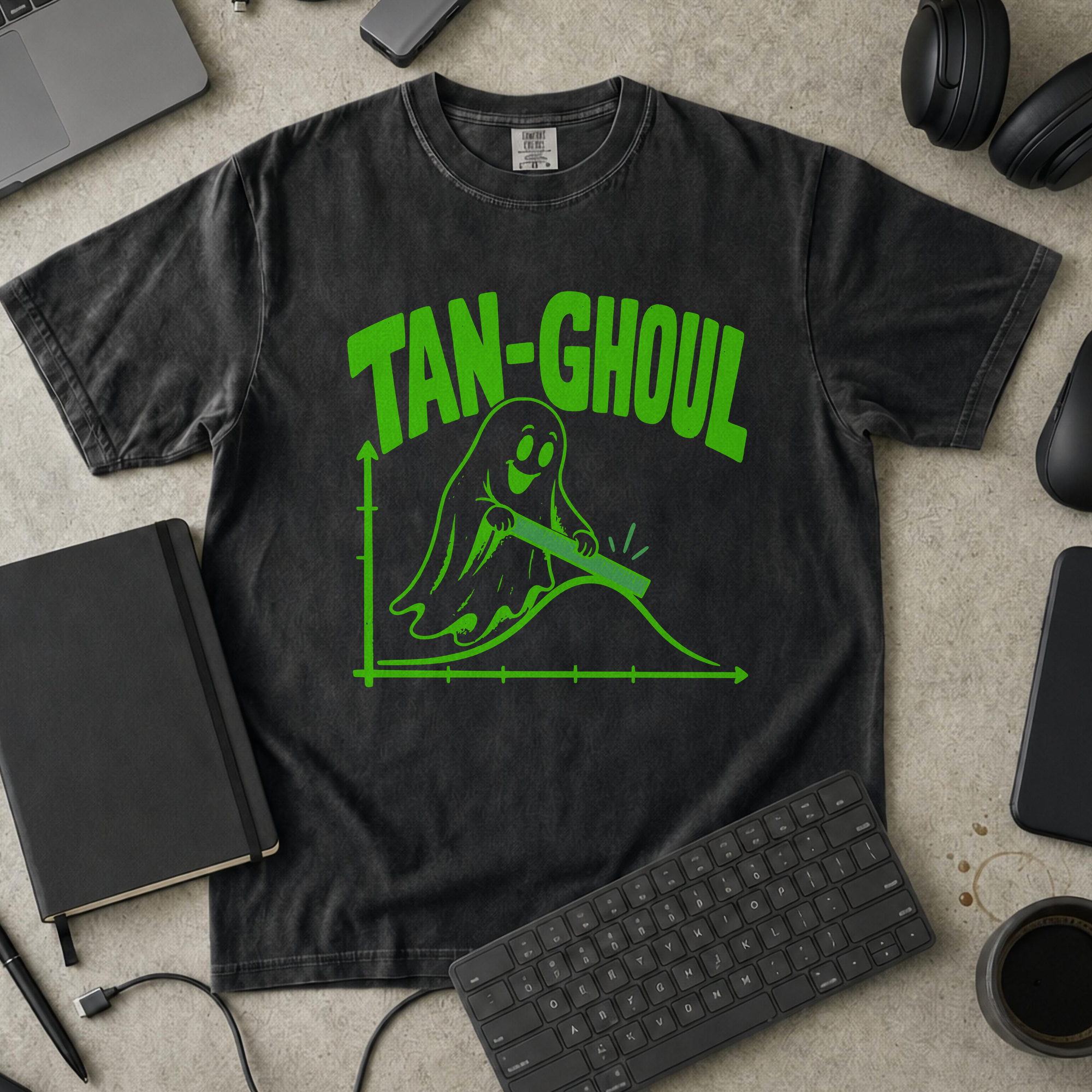 Tan-Ghoul Premium Shirt - Black mockup
