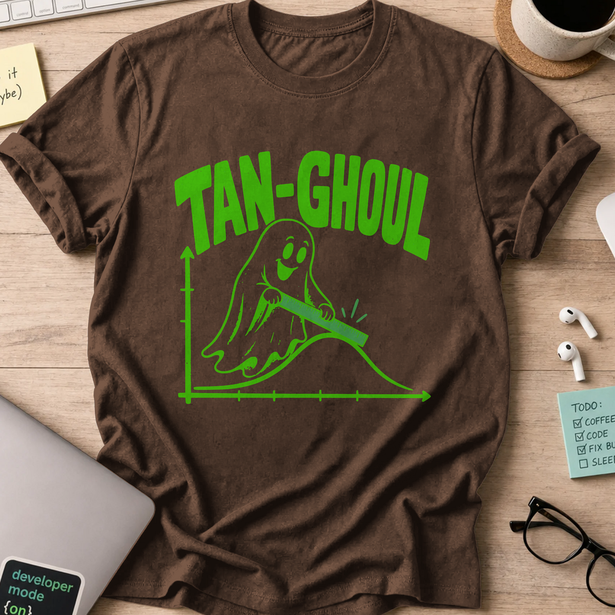 Tan-Ghoul Shirt - Dark Chocolate mockup